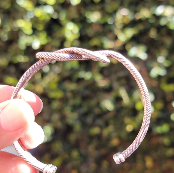 Hercules Knot Sterling Cable Cuff - Picture 2 of 4